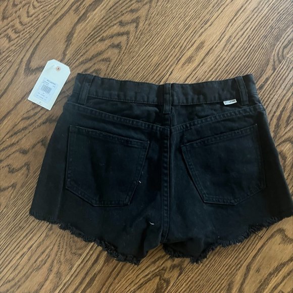 BillaBong Black Ripped Jean Shorts - Picture 2 of 5
